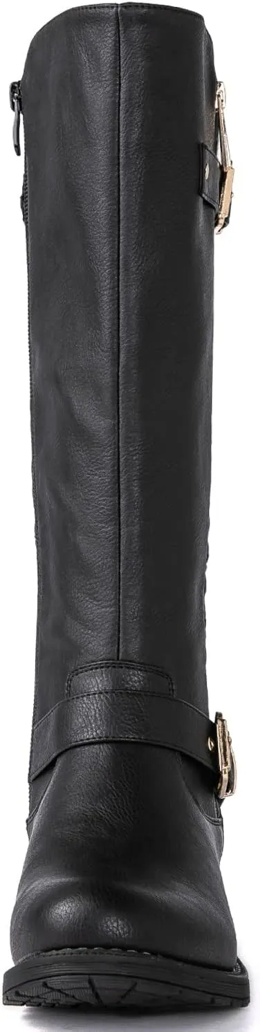 GLOBALWIN Women's Quilted Knee-High Fashion Dressy Riding Boots