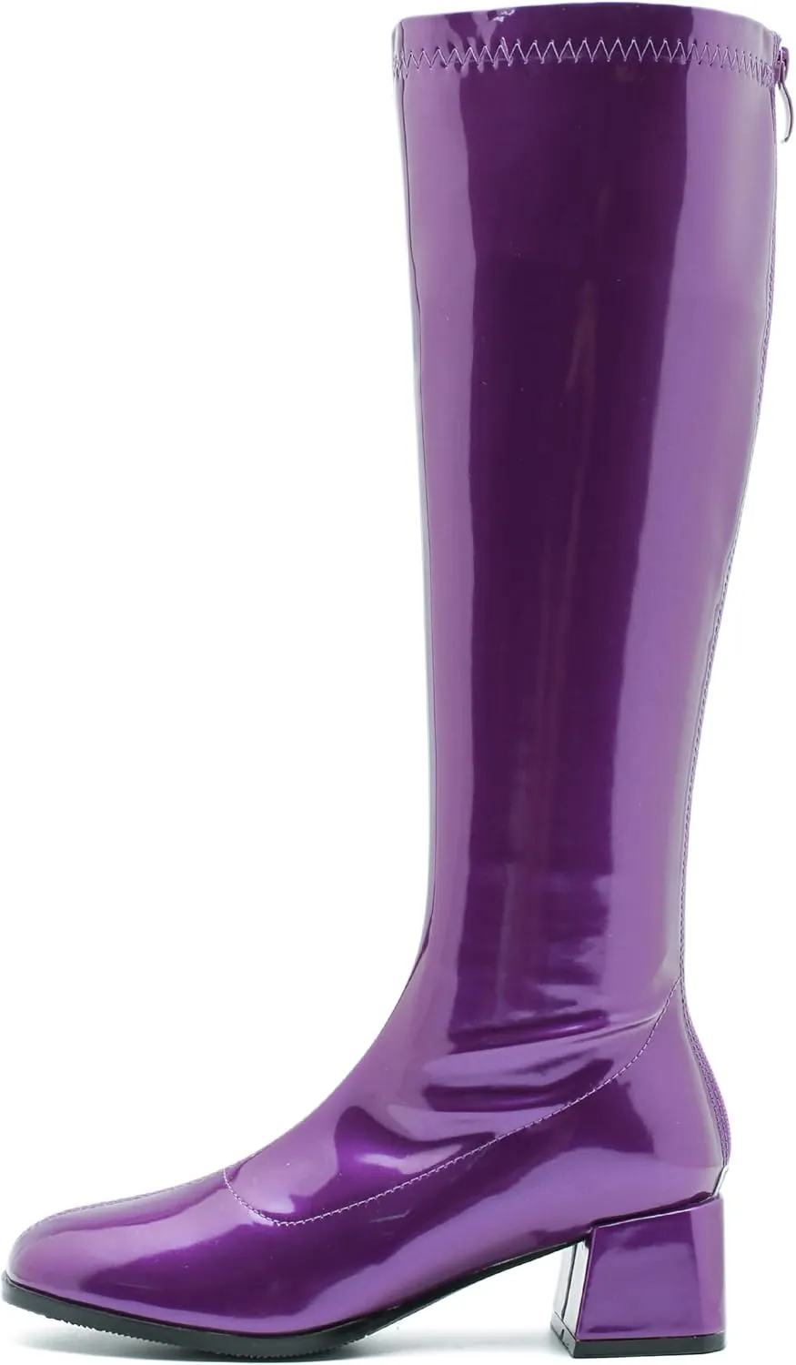 GOGO Boots for Women, Knee High Boots, Mid Block Heel Zipper Boots Ladies Party Dance Shoes