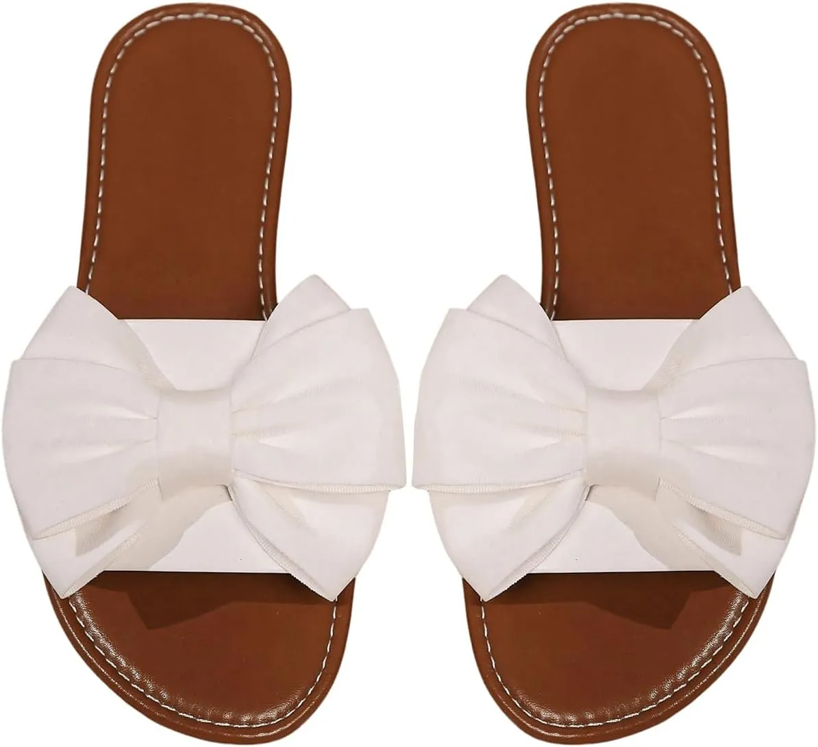 GORGLITTER Women's Bow Sandals Fancy Open Toe Slip On Slide Sandals