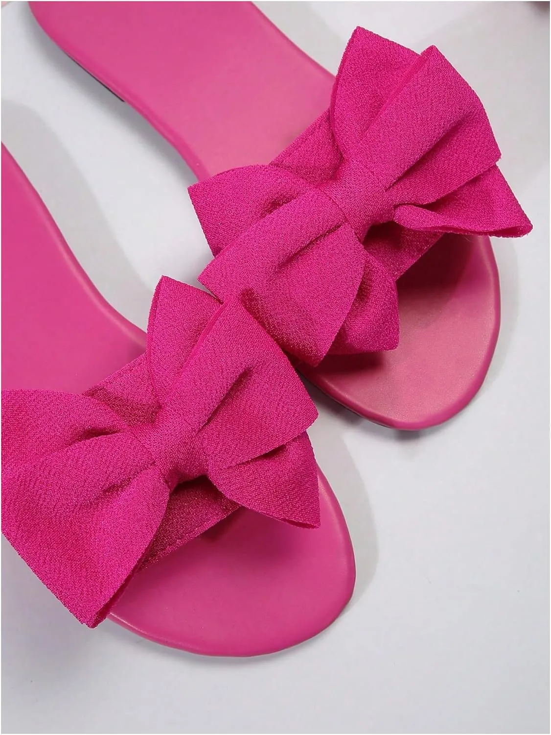 GORGLITTER Women's Bow Sandals Square Open Toe Slip on Dressy Summer Sandals