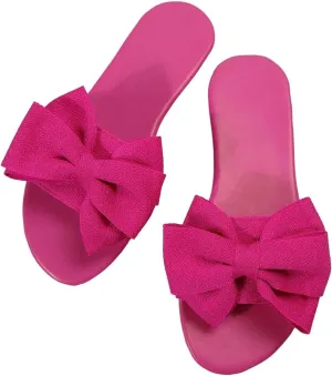 GORGLITTER Women's Bow Sandals Square Open Toe Slip on Dressy Summer Sandals