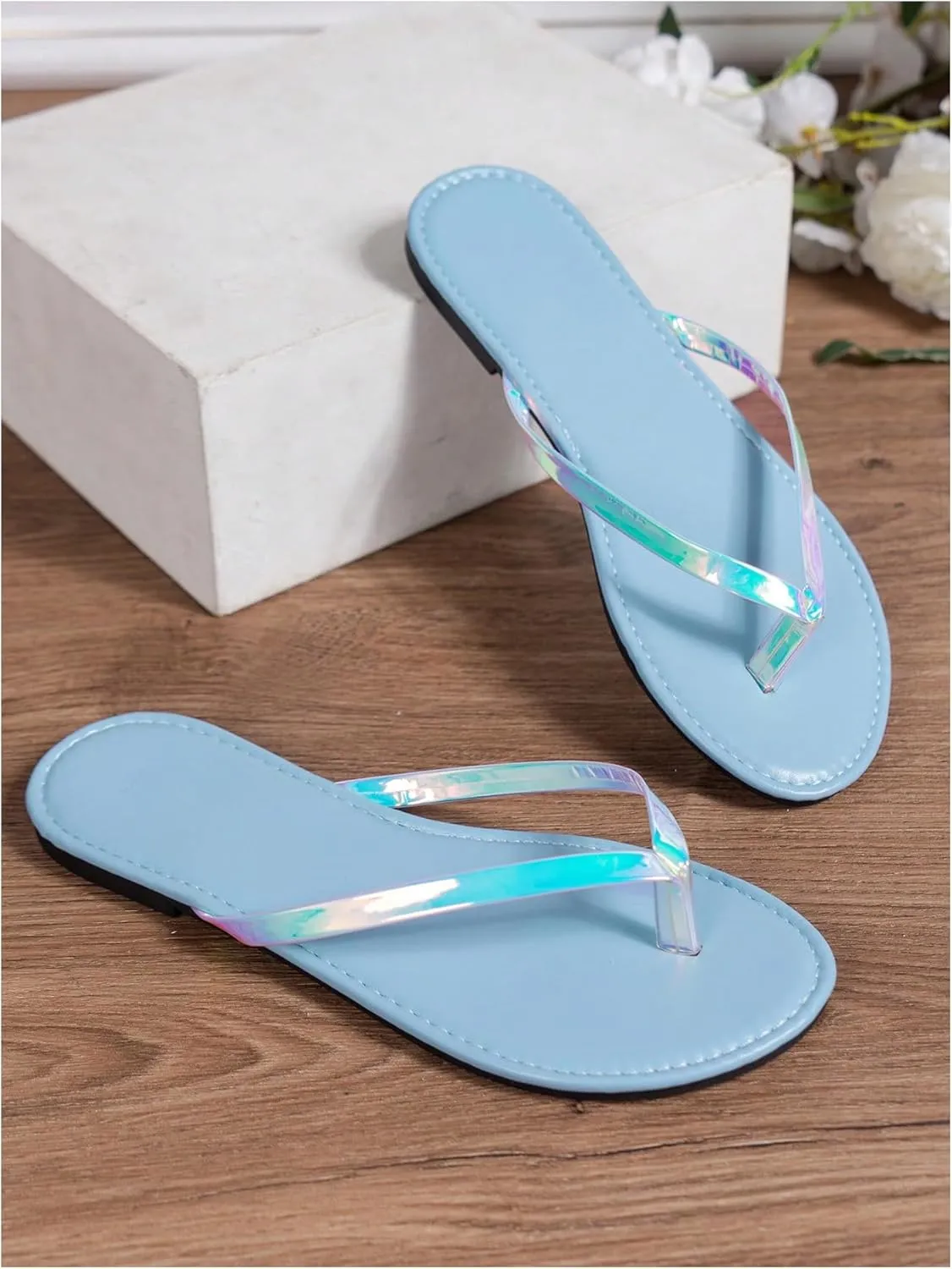 GORGLITTER Women's Flip Flops Summer Beach Sandals for Women 2025 Comfortable Thong Flats Slippers