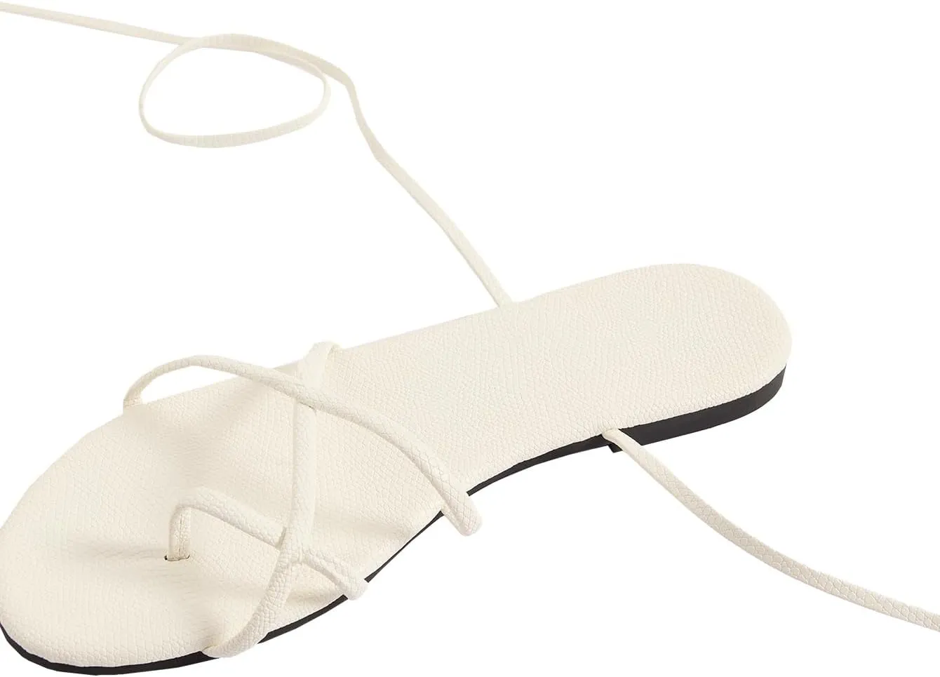 GORGLITTER Women's Lace Up Strappy Flat Sandals Tie Up Ankle Strap Dressy Slides Shoes