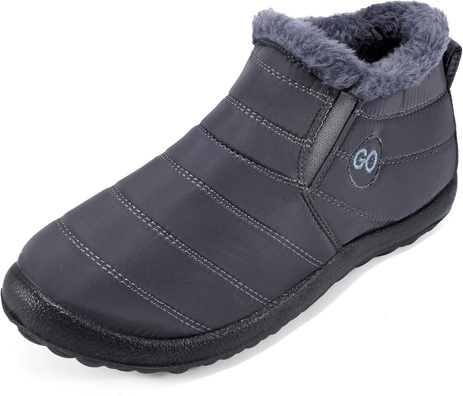 HARENCE Snow Boots for Women Winter Boot with Comfortable Warm Fur Lined Ankle Booties Outdoor Slip On Waterproof Short Boots