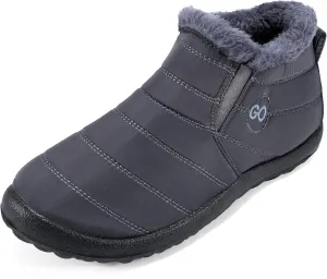 HARENCE Snow Boots for Women Winter Boot with Comfortable Warm Fur Lined Ankle Booties Outdoor Slip On Waterproof Short Boots