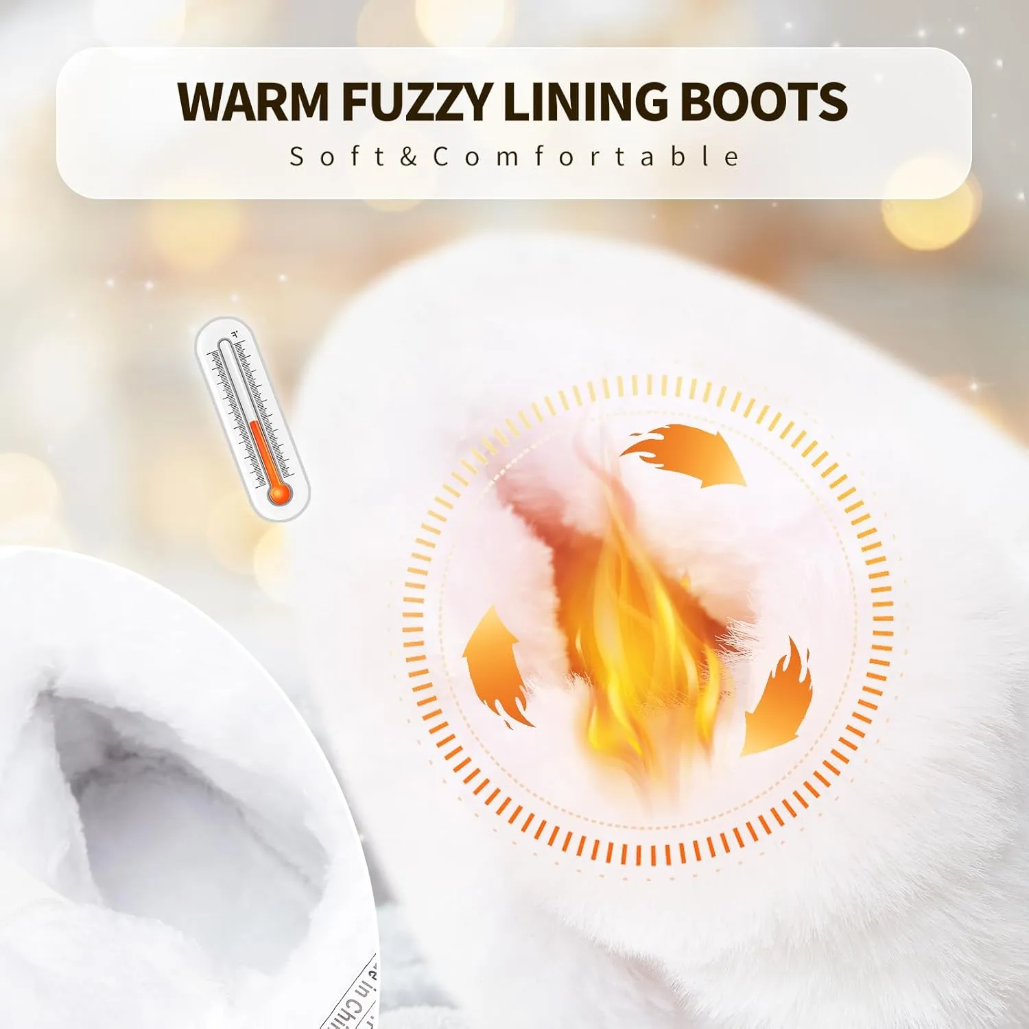hash bubbie Women's Winter Boots Ankle Booties for Women Warm Fuzzy Boots Lace up PU Leather Snow Boots with Zipper