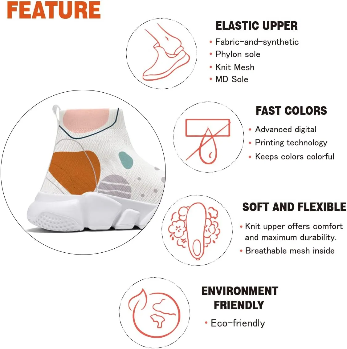 Hetios Women’s Sock Shoes Lightweight Jogging Walking Shoes for Women Sneakers