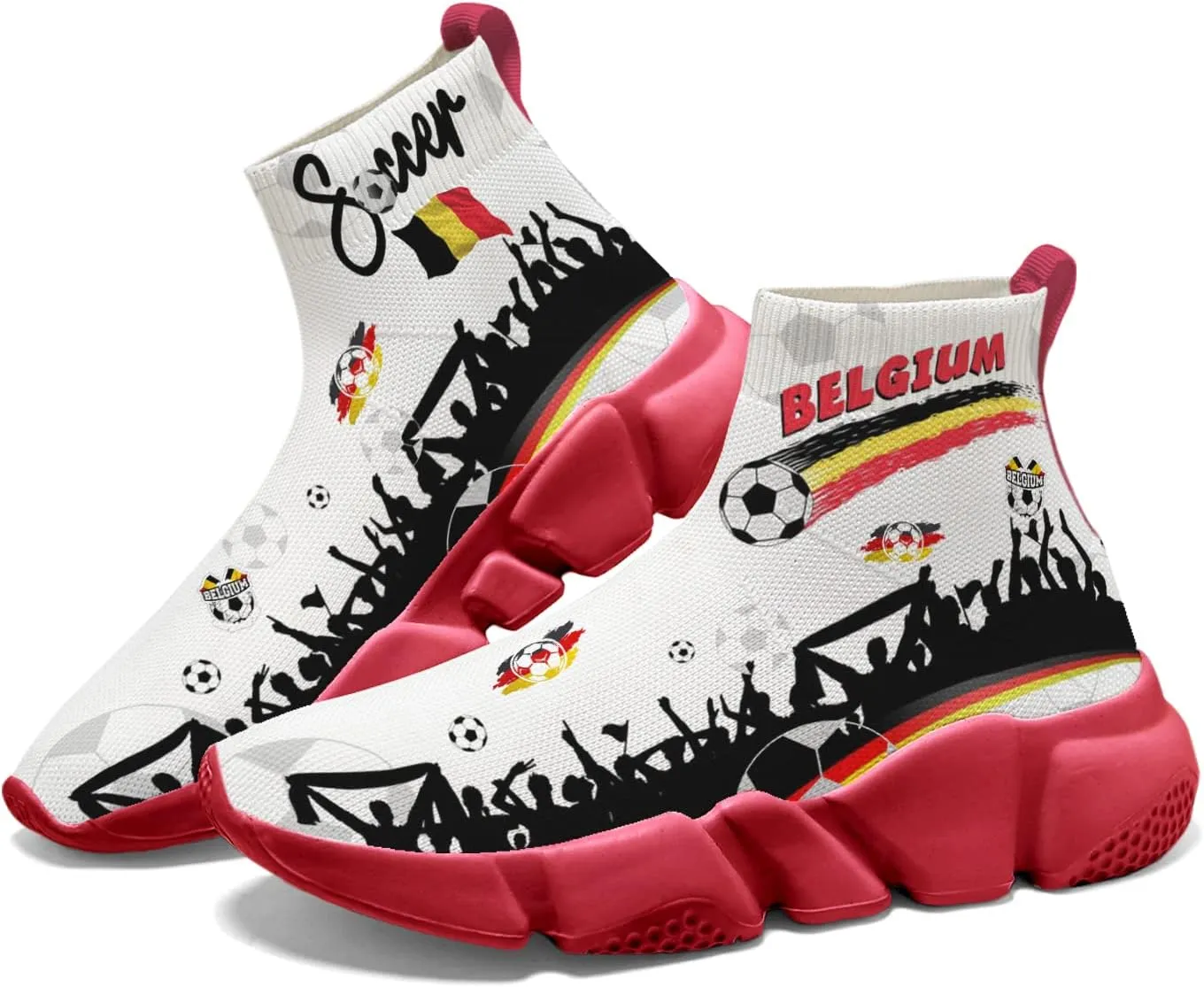 Hetios World Cup Painted Sock Shoes Women's Sneakers Commemorative Running Shoes