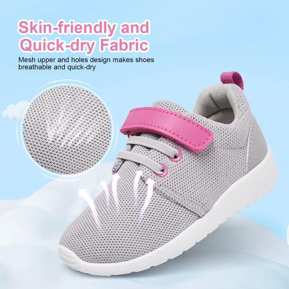 HIITAVE Toddler Tennis Shoes Girls Sneakers Walking Running Athletic Summer Shoes