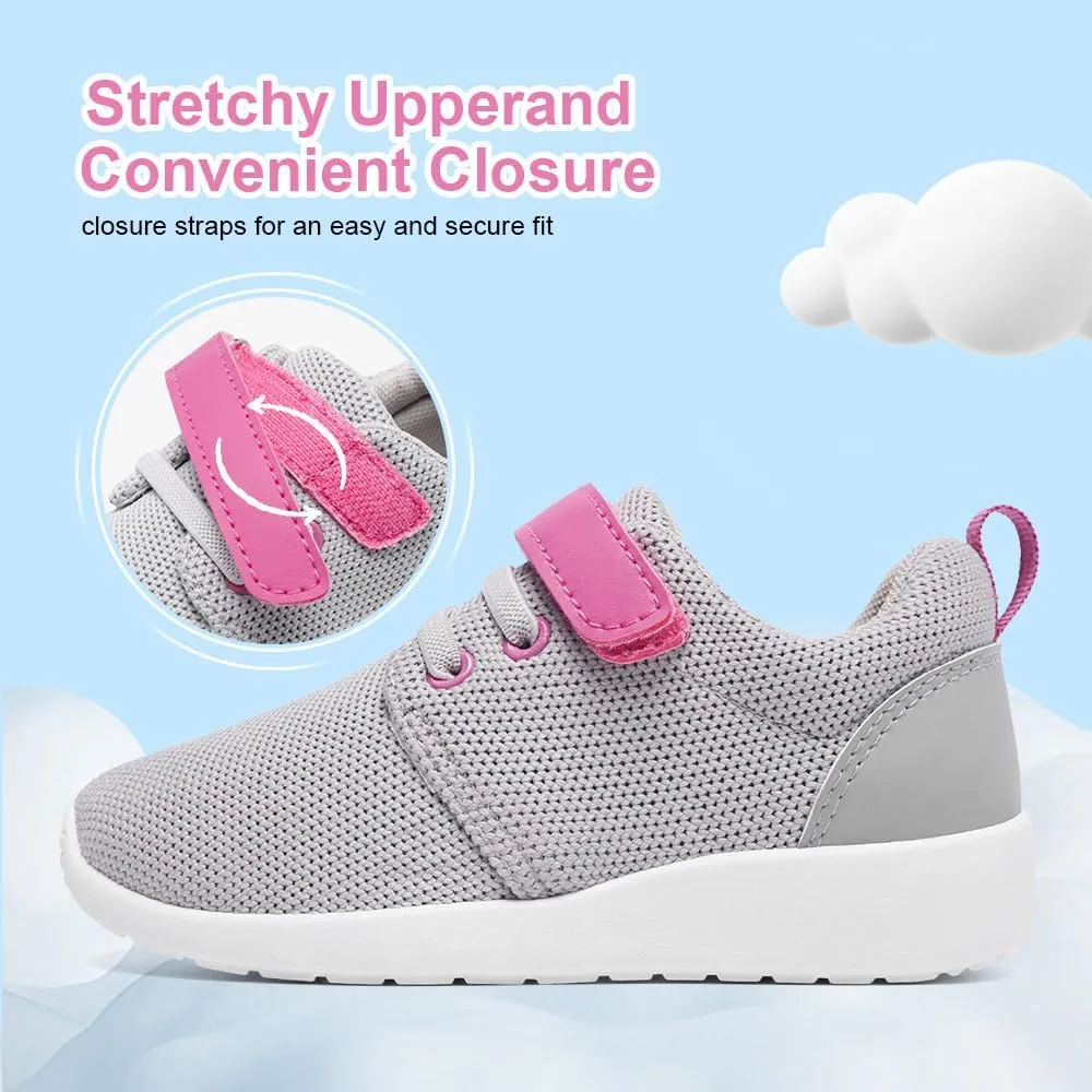 HIITAVE Toddler Tennis Shoes Girls Sneakers Walking Running Athletic Summer Shoes