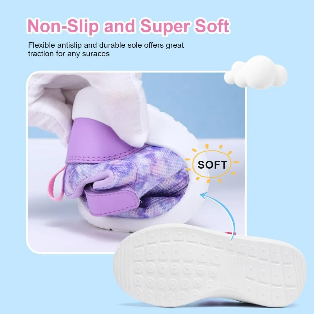 HIITAVE Toddler Tennis Shoes Girls Sneakers Walking Running Athletic Summer Shoes