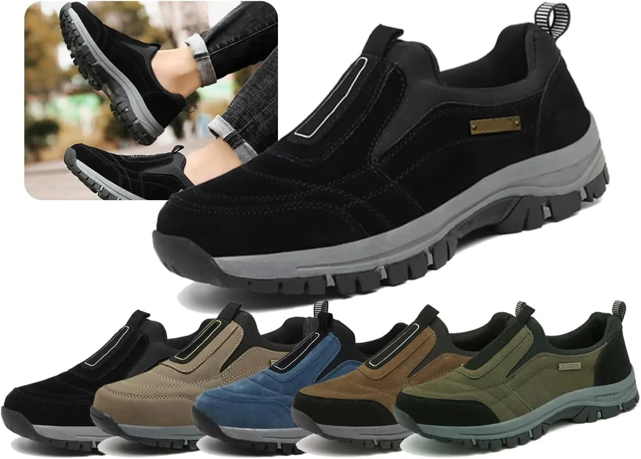 Hiking Shoes for Men Comfortable Waterproof Breathable Orthopedic Walking Hiking Shoes Walking Orthopedic Shoes,Breathable Slip-On Sneakers with Arch Perfect for Outdoor Activities All Year Round