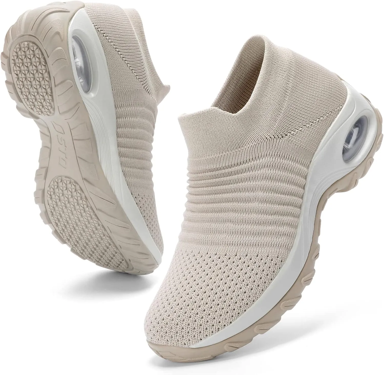 HKR Women's Walking Shoes Arch Support Non Slip Work Shoes Breathable Knit Upper Lightweight for Plantar Fasciitis