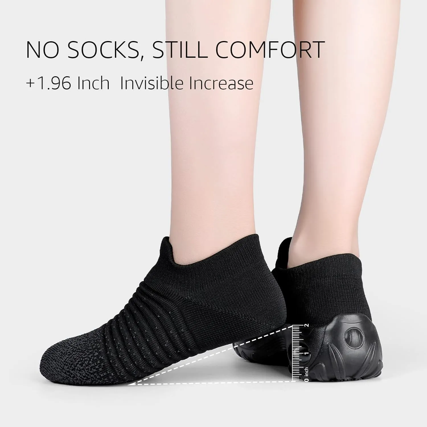 HKR Women's Walking Shoes Arch Support Non Slip Work Shoes Breathable Knit Upper Lightweight for Plantar Fasciitis