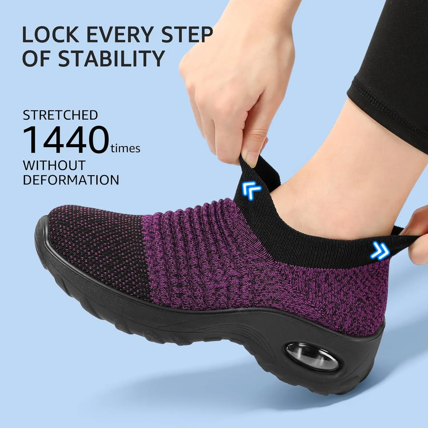 HKR Women’s Walking Shoes with Arch Support Lightweight Slip On Sneakers for Plantar Fasciitis