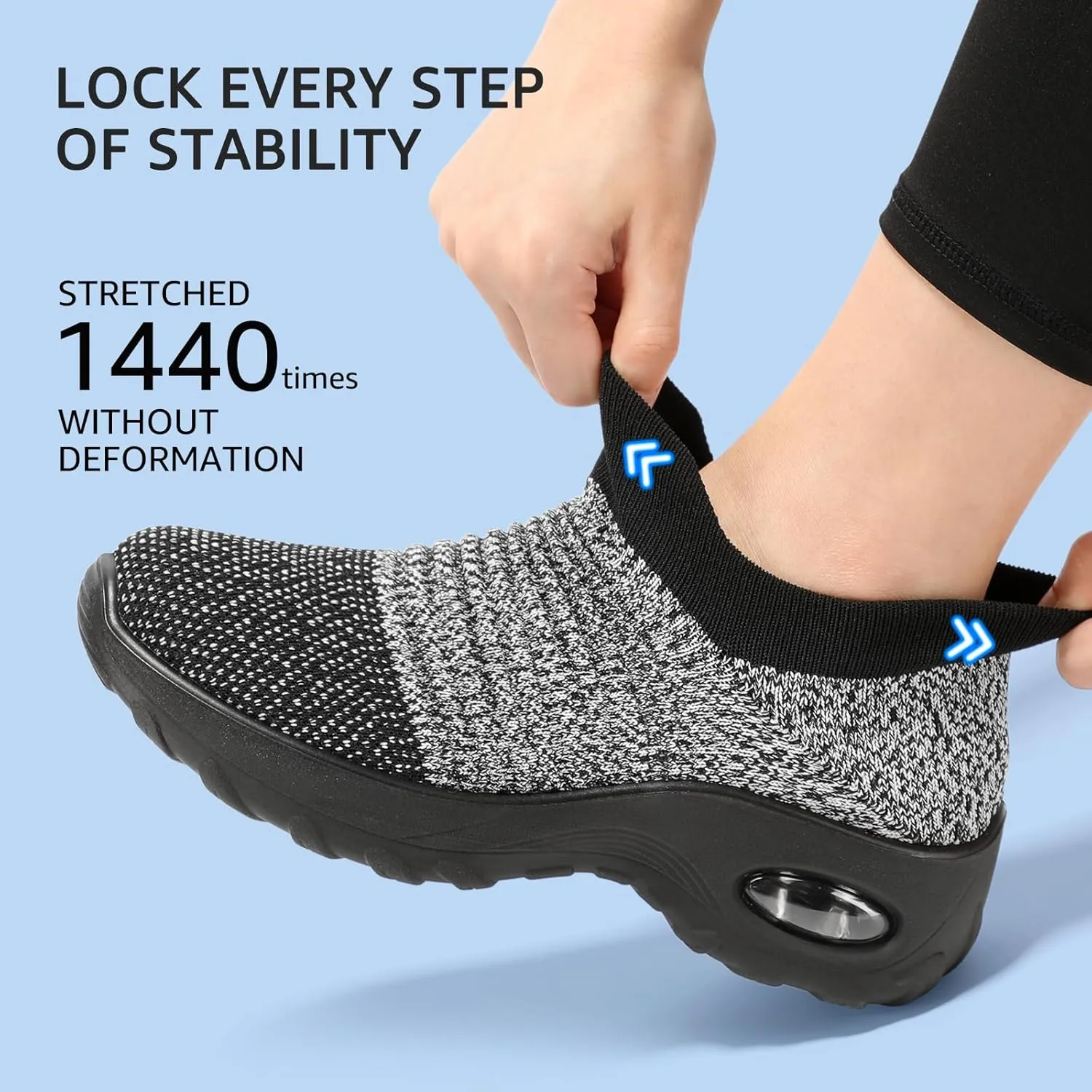 HKR Women’s Walking Shoes with Arch Support Lightweight Slip On Sneakers for Plantar Fasciitis
