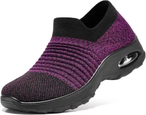 HKR Women’s Walking Shoes with Arch Support Lightweight Slip On Sneakers for Plantar Fasciitis