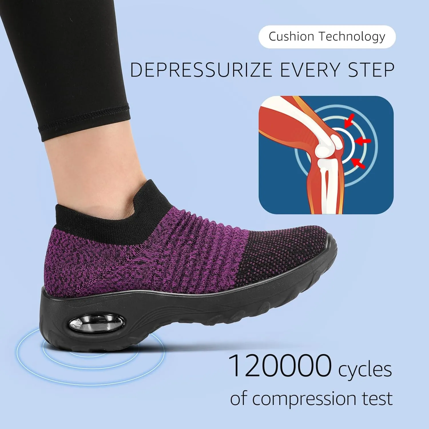 HKR Women’s Walking Shoes with Arch Support Lightweight Slip On Sneakers for Plantar Fasciitis