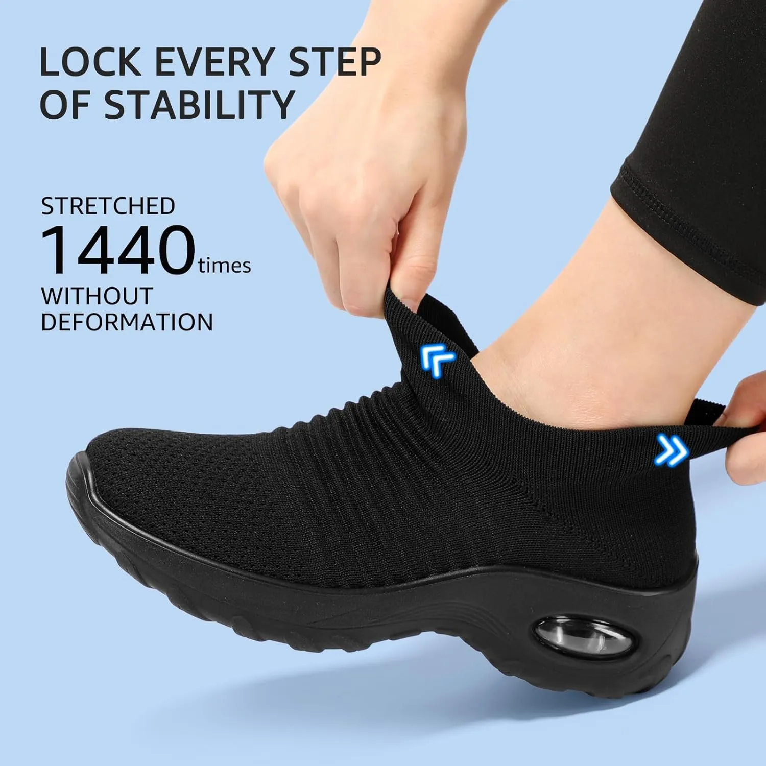 HKR Women’s Walking Shoes with Arch Support Lightweight Slip On Sneakers for Plantar Fasciitis