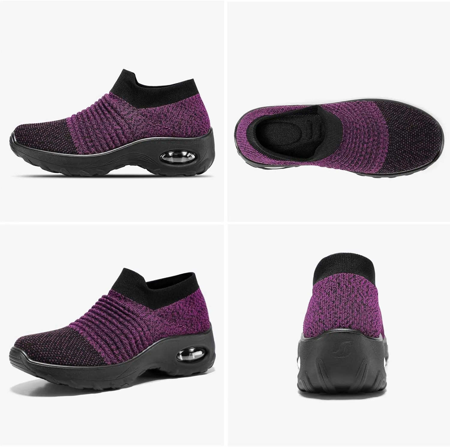 HKR Women’s Walking Shoes with Arch Support Lightweight Slip On Sneakers for Plantar Fasciitis