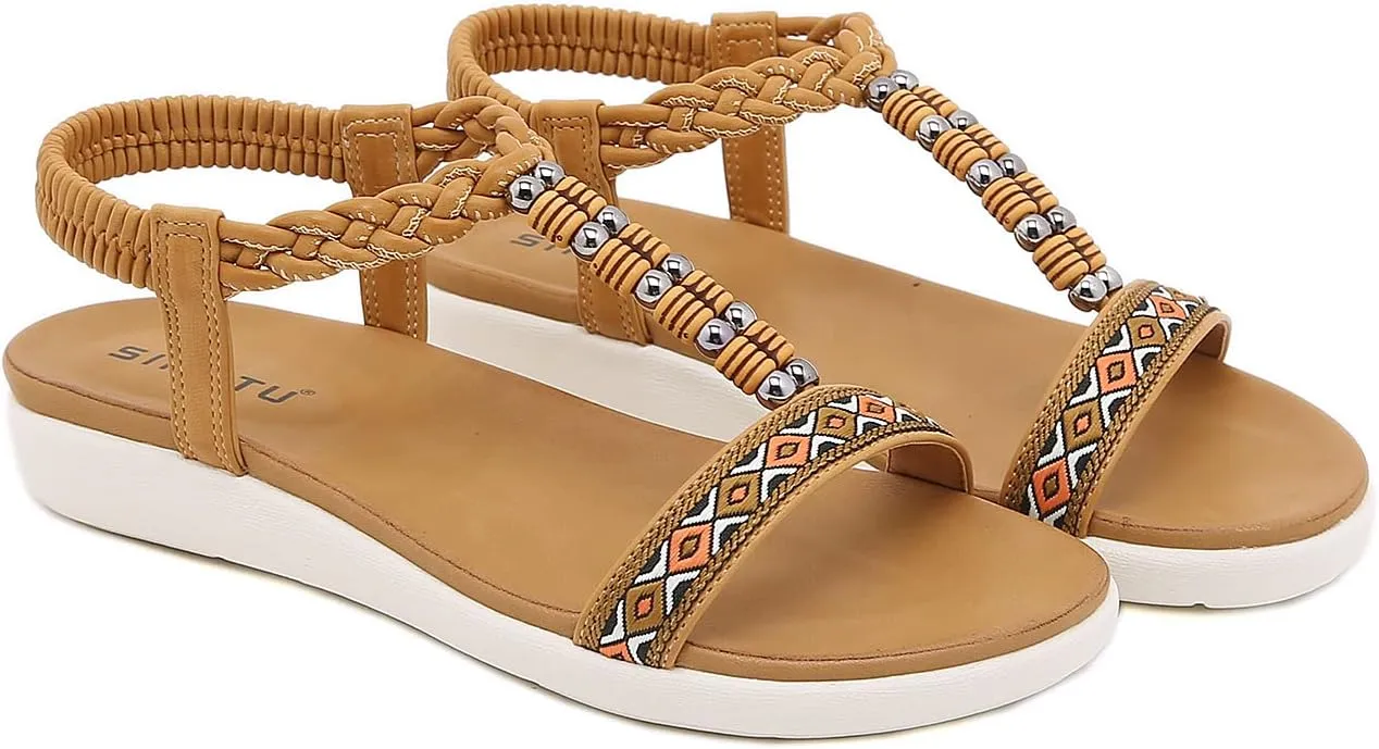 HNGHOU Women's Summer Sandals Shoes Casual Comfort Open Toe Shoes Flat Sandals