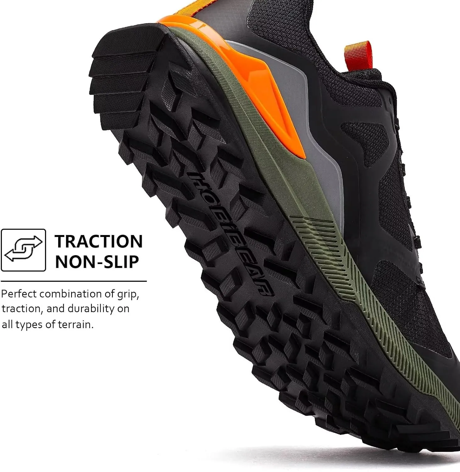 HOBIBEAR Men's Trail Running Shoes | Wide Toe | Trekking | Non-Slip Hiking Sneakers