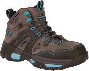 Honeywell Oliver 5" Leather & Mesh Women's Steel Toe Sneakers, Black & Blue (OL21112)