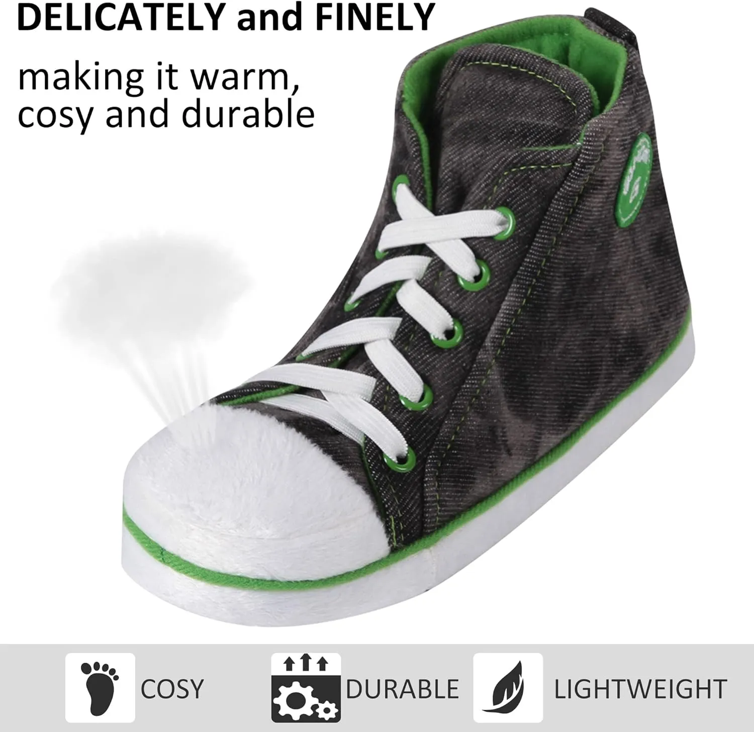 House Sneaker Slippers for Men Warm Winter Funny Cozy Indoor Sneakers Slipper Shoes Boys