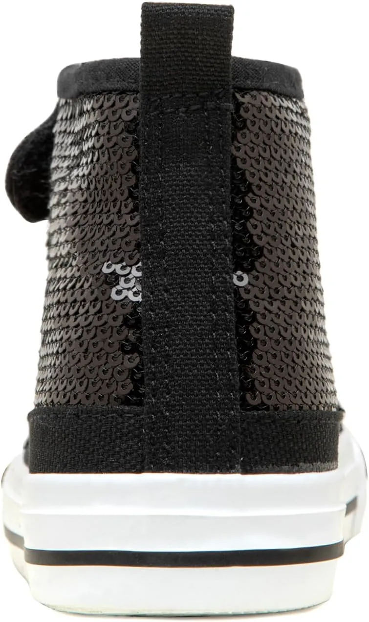 HugRain Toddler Girls Kids Sparkle Fashion Outdoor Walking Sneakers
