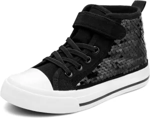 HugRain Toddler Girls Kids Sparkle Fashion Outdoor Walking Sneakers