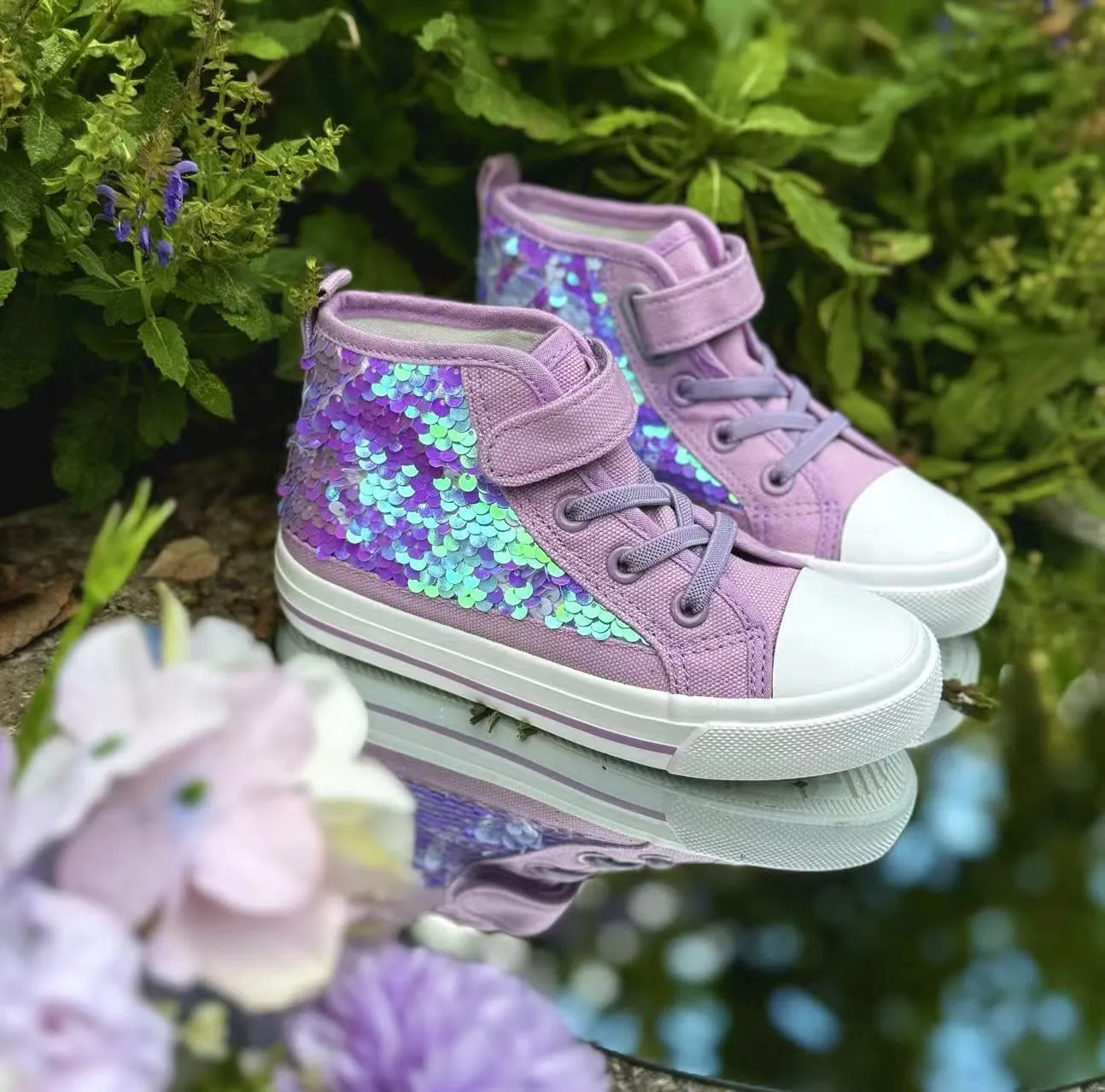 HugRain Toddler Girls Kids Sparkle Fashion Outdoor Walking Sneakers