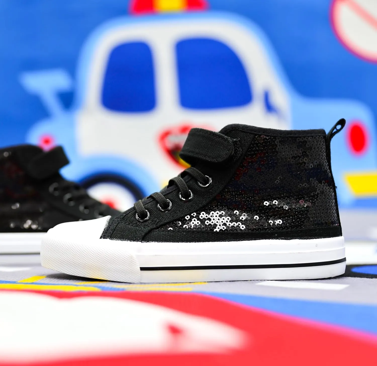 HugRain Toddler Girls Kids Sparkle Fashion Outdoor Walking Sneakers