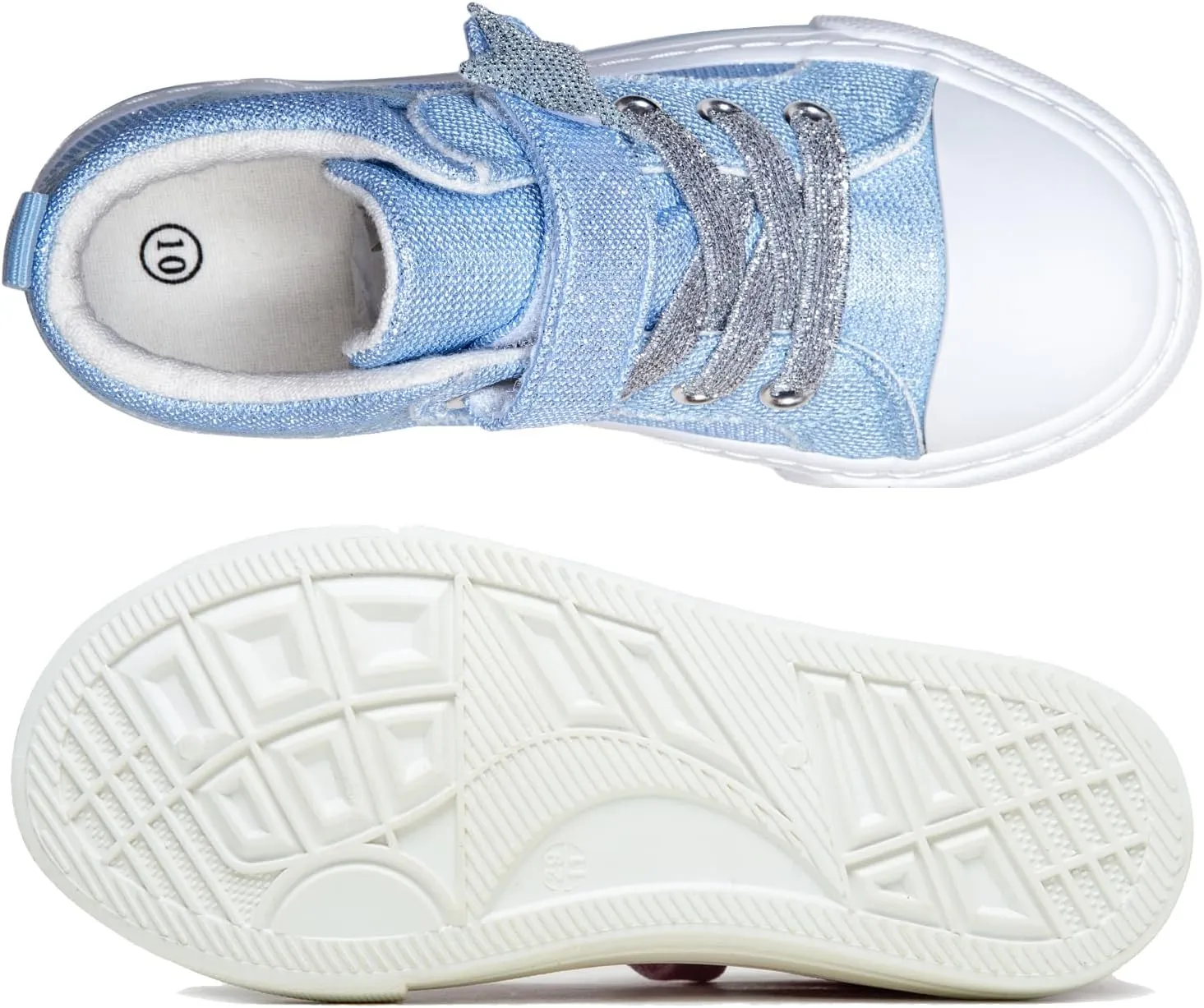 HugRain Toddler Girls Kids Sparkle Fashion Outdoor Walking Sneakers