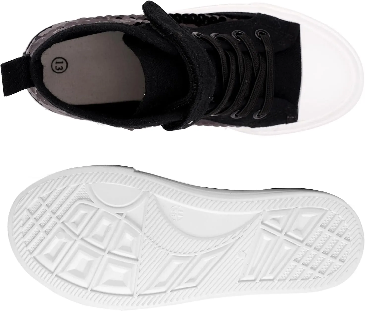 HugRain Toddler Girls Kids Sparkle Fashion Outdoor Walking Sneakers