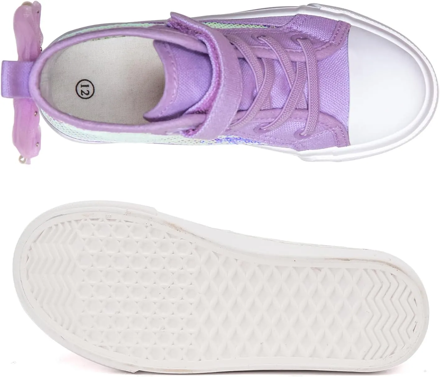 HugRain Toddler Girls Kids Sparkle Fashion Outdoor Walking Sneakers