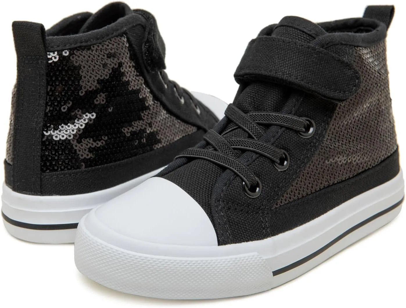 HugRain Toddler Girls Kids Sparkle Fashion Outdoor Walking Sneakers