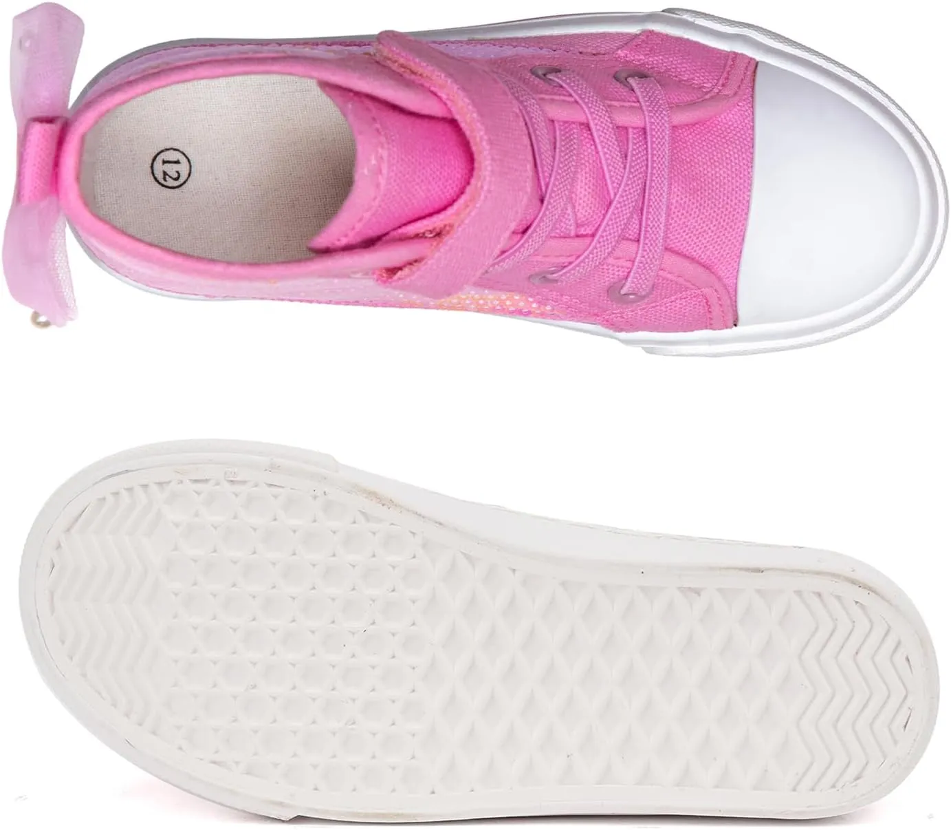 HugRain Toddler Girls Kids Sparkle Fashion Outdoor Walking Sneakers