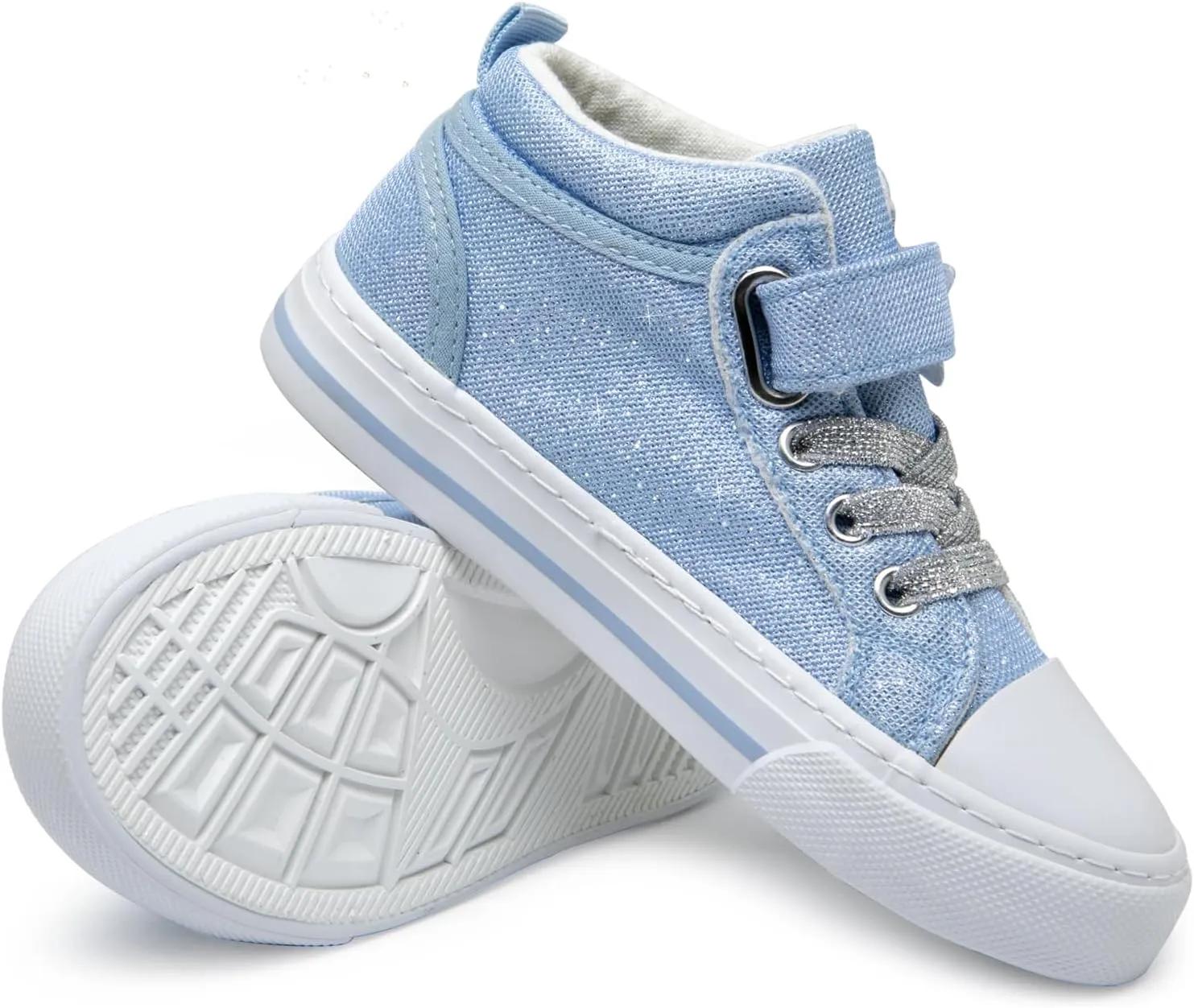 HugRain Toddler Girls Kids Sparkle Fashion Outdoor Walking Sneakers
