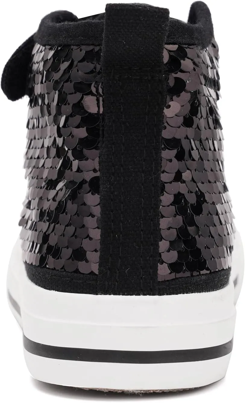 HugRain Toddler Girls Kids Sparkle Fashion Outdoor Walking Sneakers