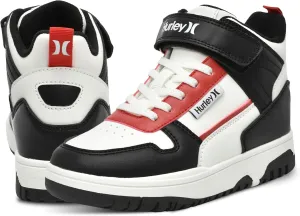 Hurley Kids' Carson High-Top Sneakers with Adjustable Strap, High Top Shoes for Kids, Sturdy Padded High Cut Sneakers for Boys and Girls, Fashionable Basketball Shoes for Kids