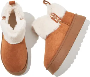 HYPOCRUTE Womens Winter Boots Fur Snow Boots Ankle Booties Fuzzy Warm Platform Short Boots for Women Slip on Boots