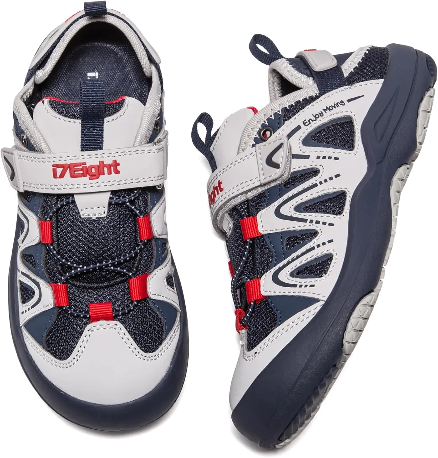 i78 Low Top Kids Boys Sports Hiking Shoes Breathable Synthetic Leather Sneakers Non-Slip Lightweight for Outdoor Running Trekking Trail Walking