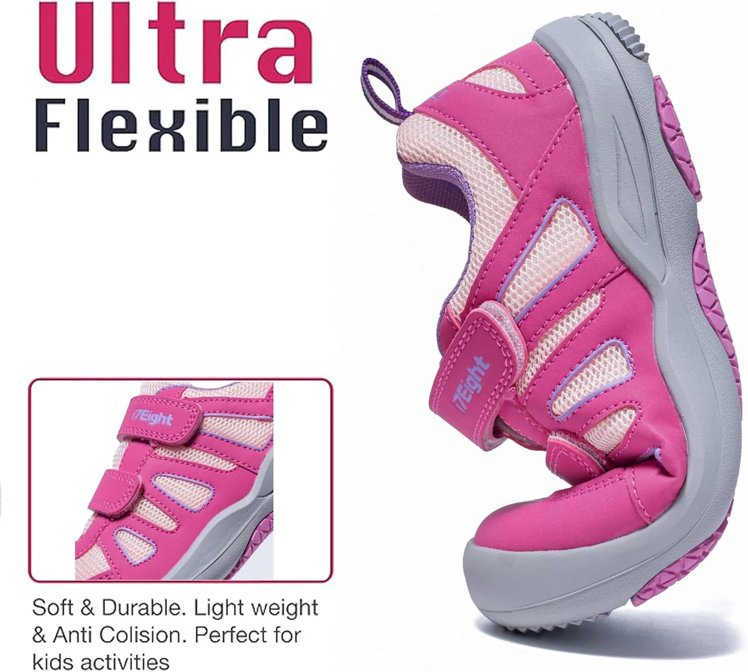i78 Low Top Kids Boys Sports Hiking Shoes Breathable Synthetic Leather Sneakers Non-Slip Lightweight for Outdoor Running Trekking Trail Walking