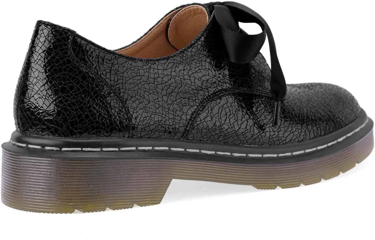 IMPREMEY Mary Janes Oxford Bow Flats Loafers Shoes for Women Round Toe Platform Non-Slip Comfortable Casual Cute Shoes