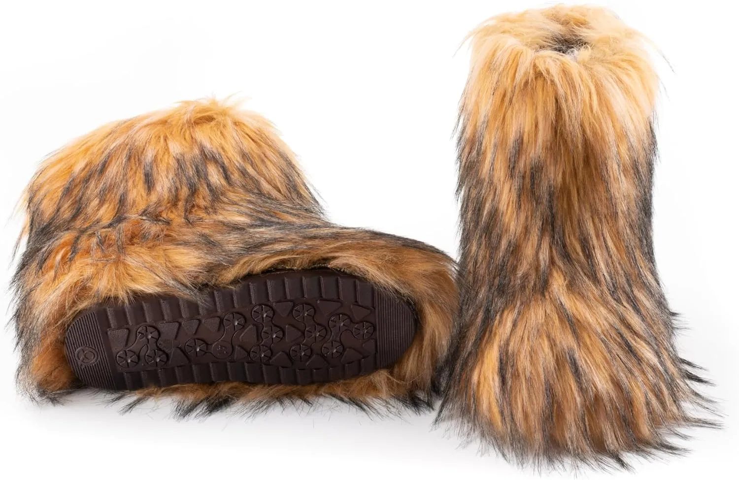 IXU Women's Faux Fur Boot Furry Fluffy Round Toe Suede Snow Winter Women Boots Comfy Plush Warm Short Outdoor Indoor Flat Shoes Mid-Calf Boots