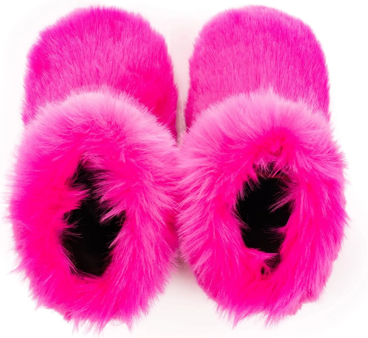 IXU Women's Faux Fur Boot Furry Fluffy Round Toe Suede Snow Winter Women Boots Comfy Plush Warm Short Outdoor Indoor Flat Shoes Mid-Calf Boots