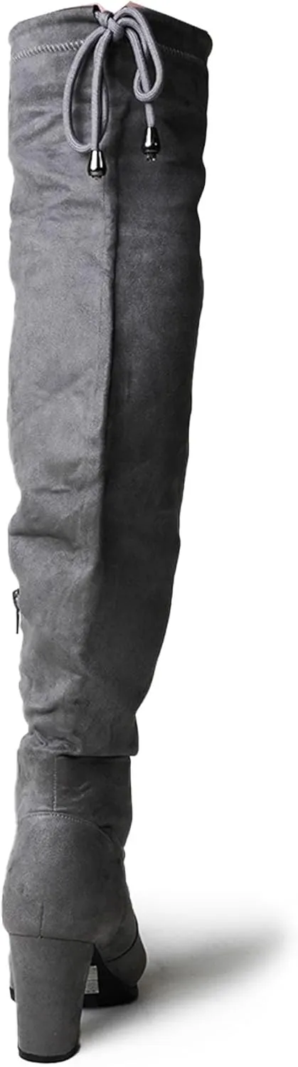 J. Adams Women's Aspen Over-the-Knee High Boots - Stylish Thigh-High Chunky Heels for Fall and Winter Fashion