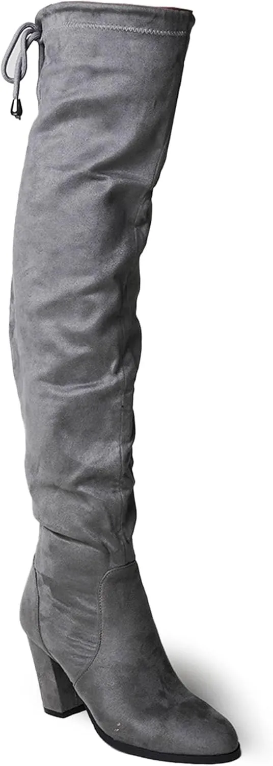 J. Adams Women's Aspen Over-the-Knee High Boots - Stylish Thigh-High Chunky Heels for Fall and Winter Fashion