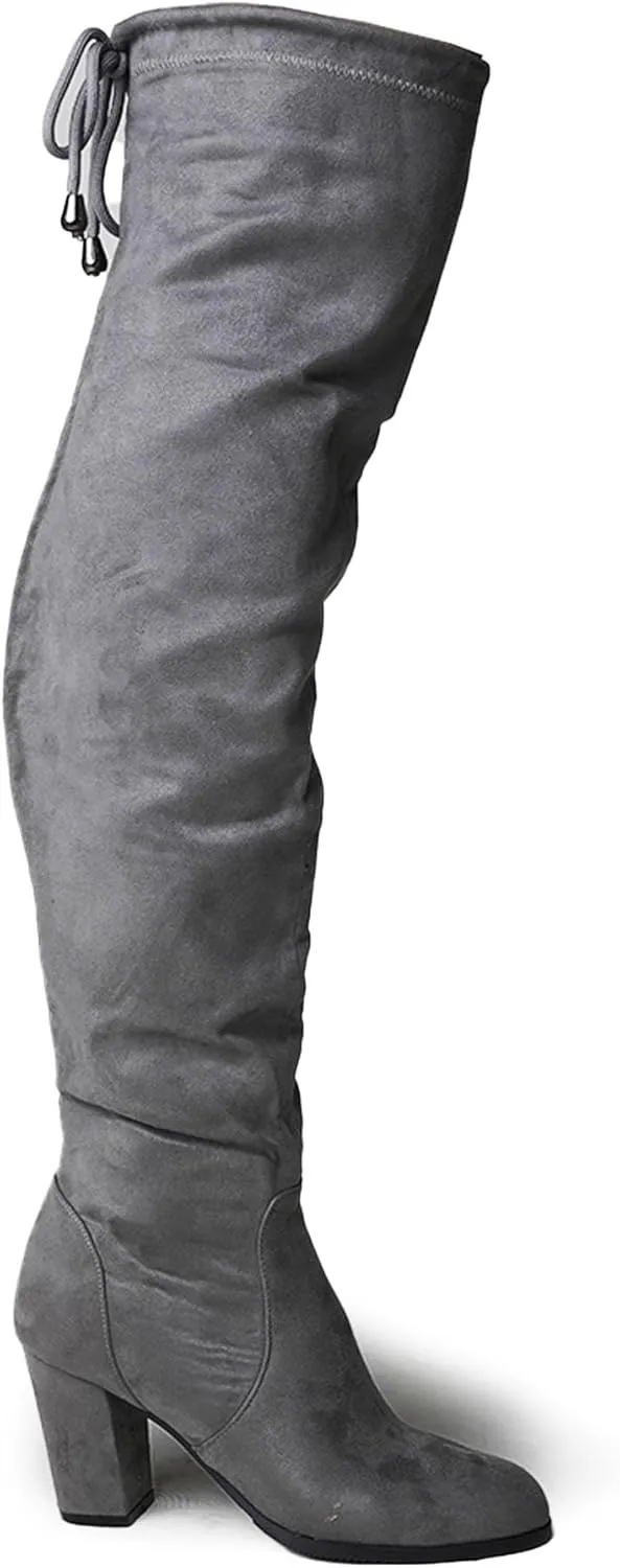 J. Adams Women's Aspen Over-the-Knee High Boots - Stylish Thigh-High Chunky Heels for Fall and Winter Fashion