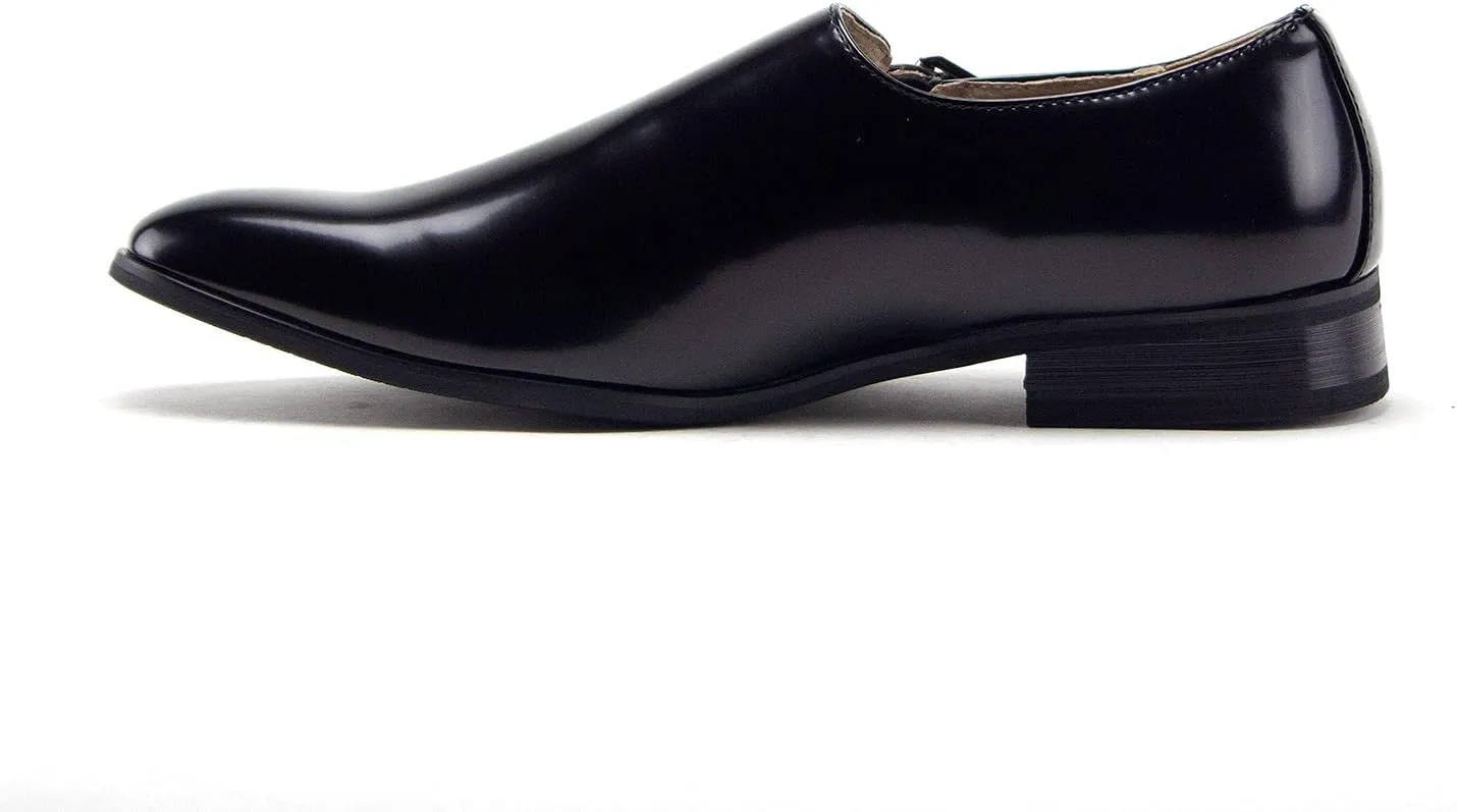 Jazamé Men's 77807 Slip On Round Toe Hand Burnished Loafers, Dress Shoes